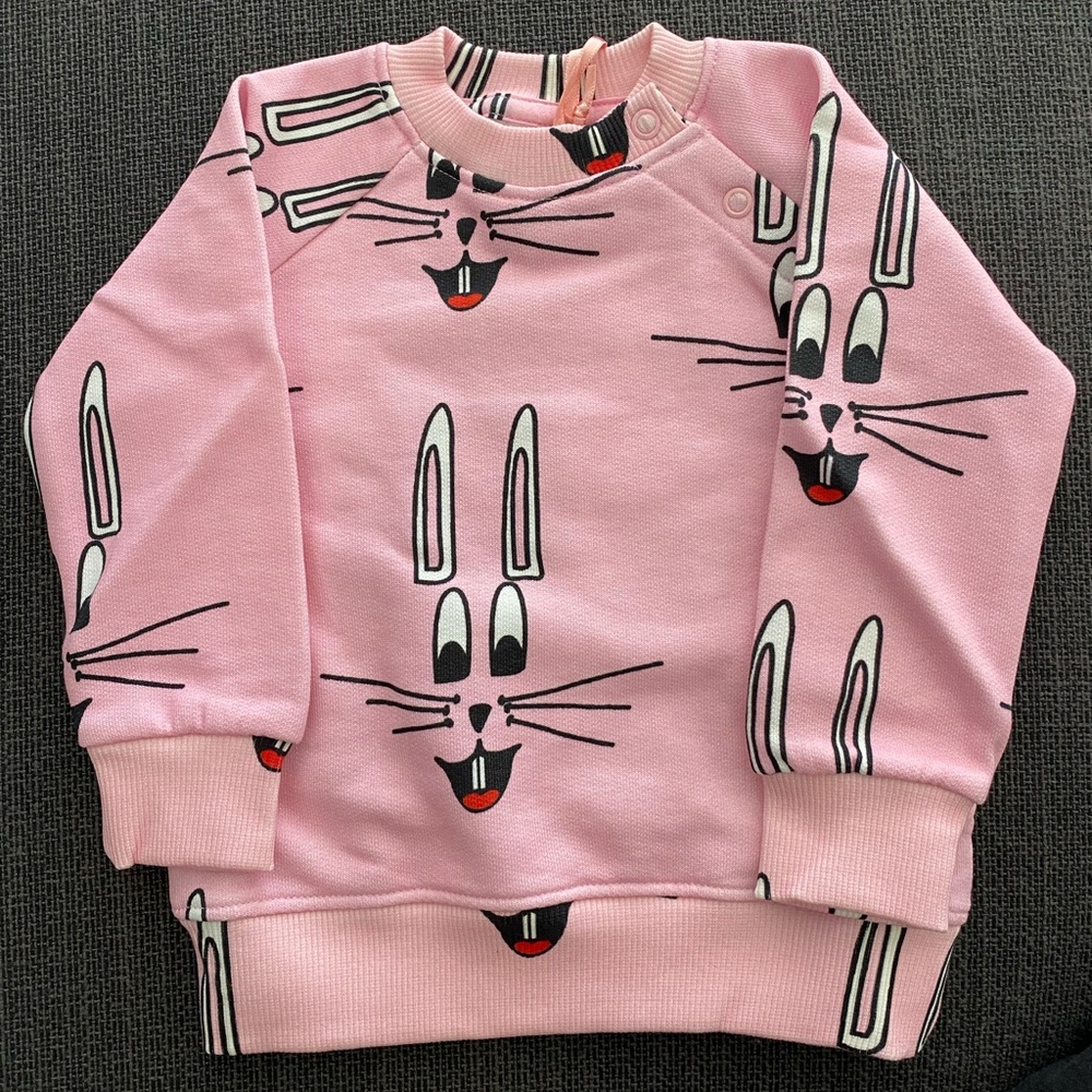 Hugo Loves Tiki Pink Bunny Sweatshirt NWT